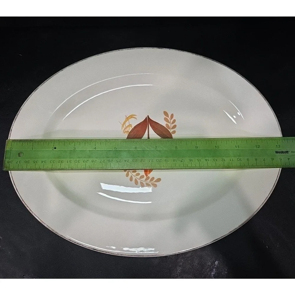 Harker Bakerite Modern Tulip Oval Platter, Homer Laughlin Serving Plate, Vintage